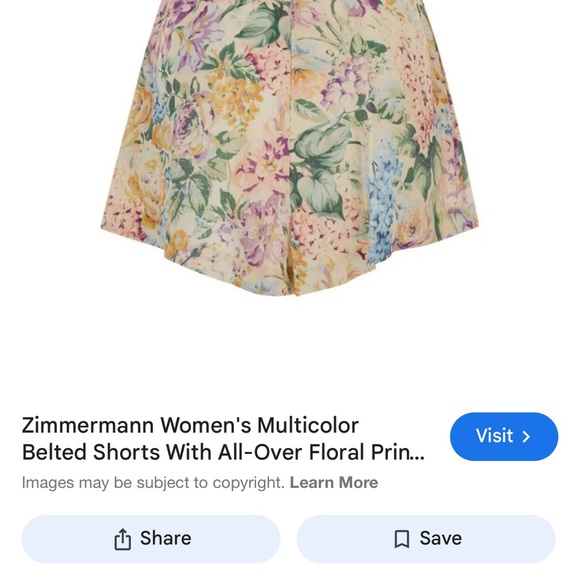 Zimmermann Pants - Zimmermann Halliday Belted Pleated Floral Linen Shorts